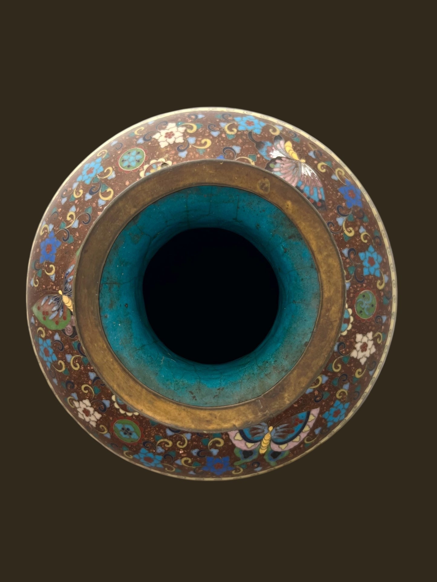 Important Pair of 2 Antique Cloisonné Vases, 50 cm