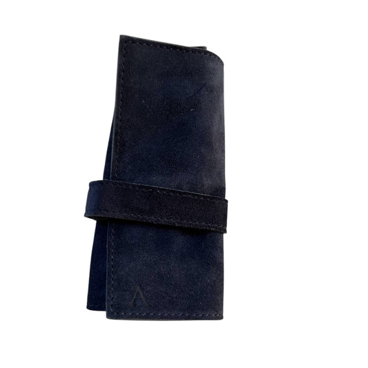 24Time New High Quality Navy Blue Leather Travel Pouch for 3 Watches