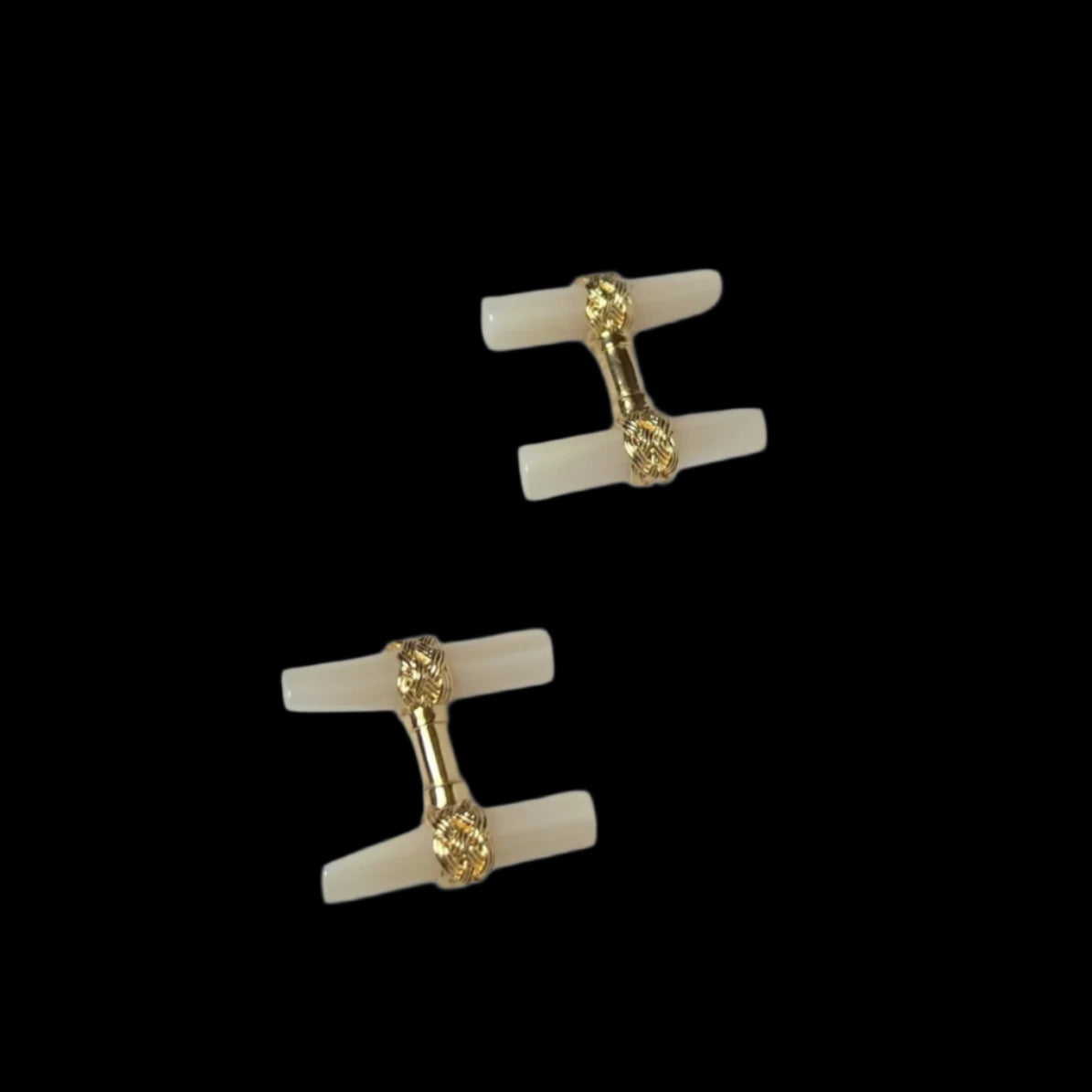 Fine Mother of pearl 18K Gold Cufflinks / Boutons manchettes /Manschettenknöpfe