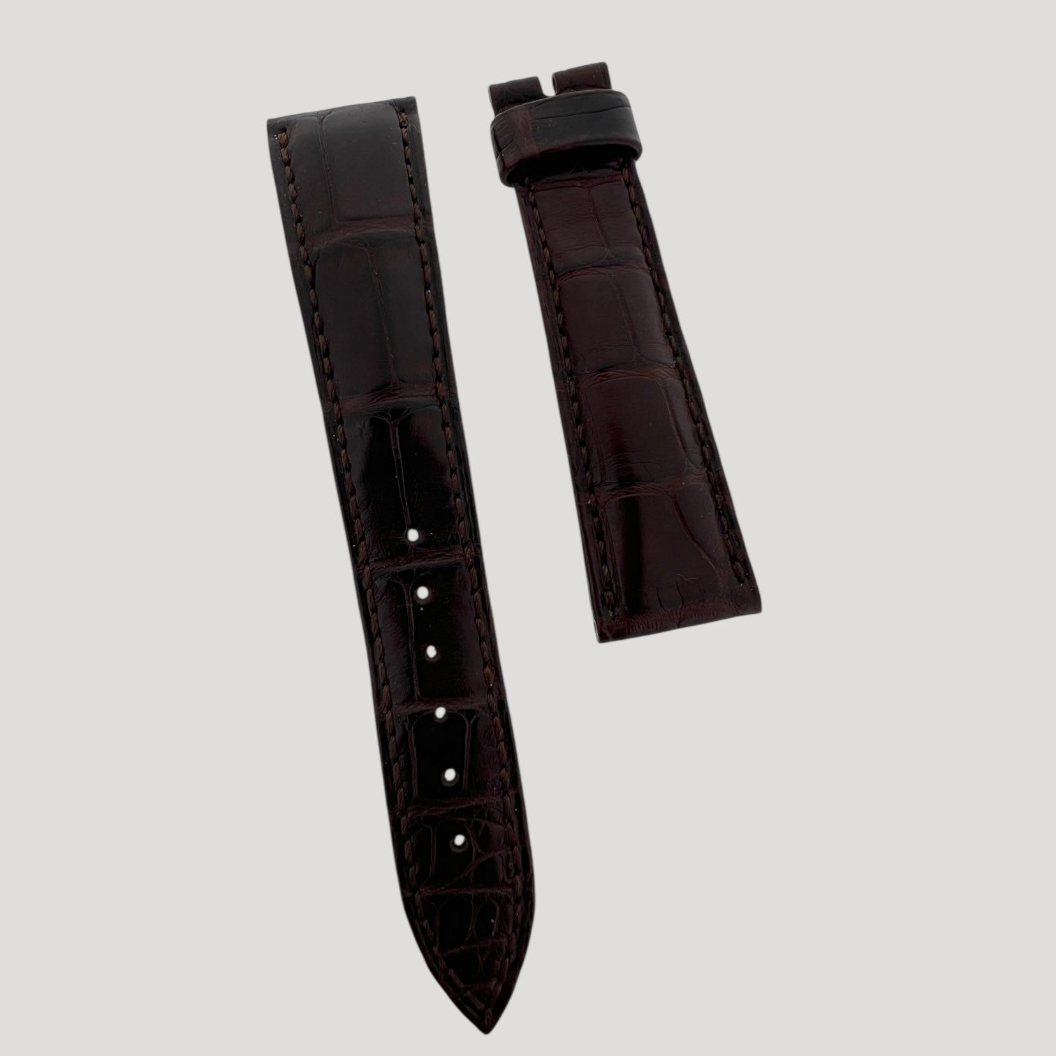 Breguet New Brown Bordeaux Croco Leather Bracelet/Band/Strap 20 mm