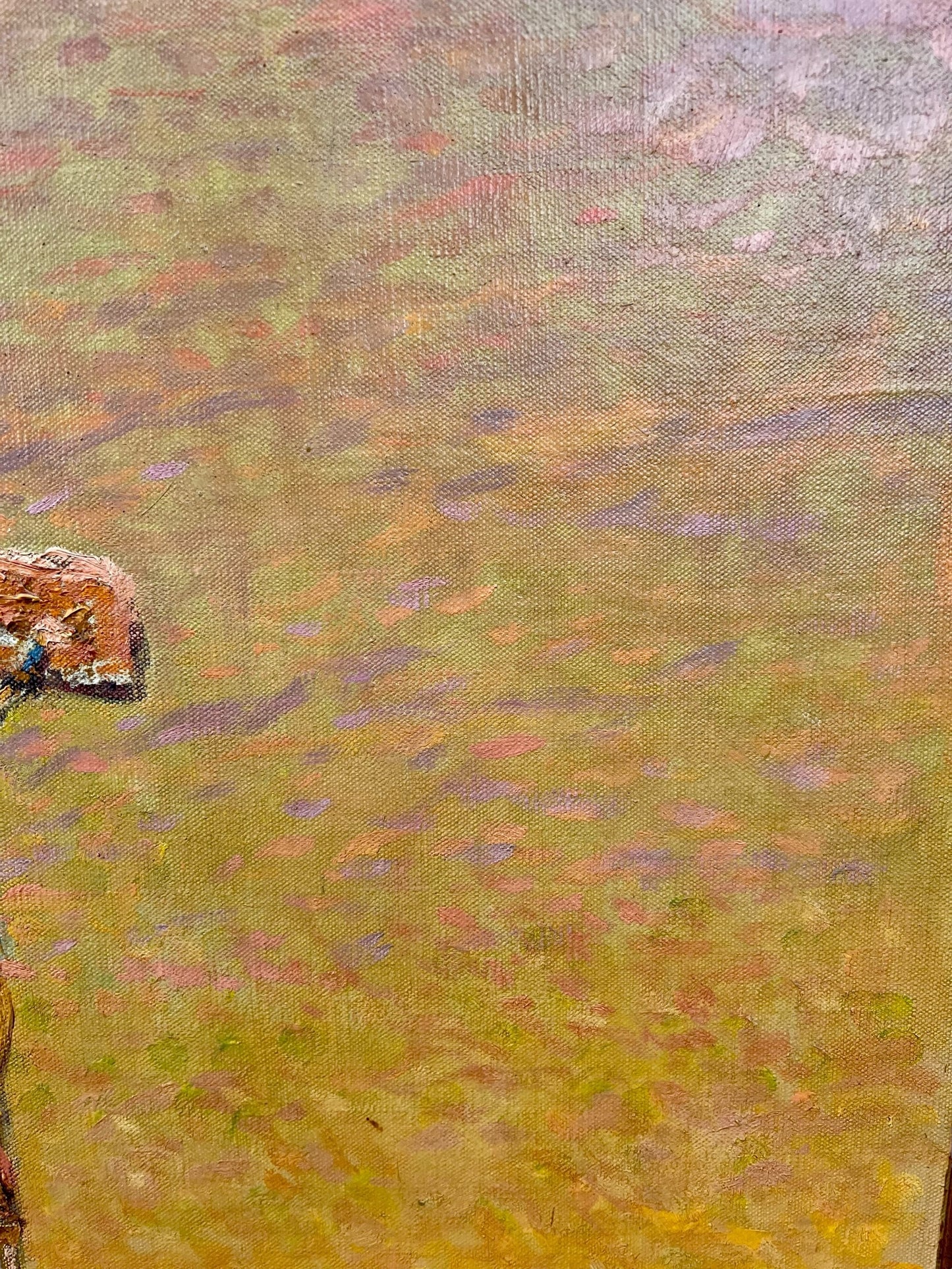 Albert Gos Signed Important Large Painting Tableau Gemälde,  'Croix de calvaire enneigée'