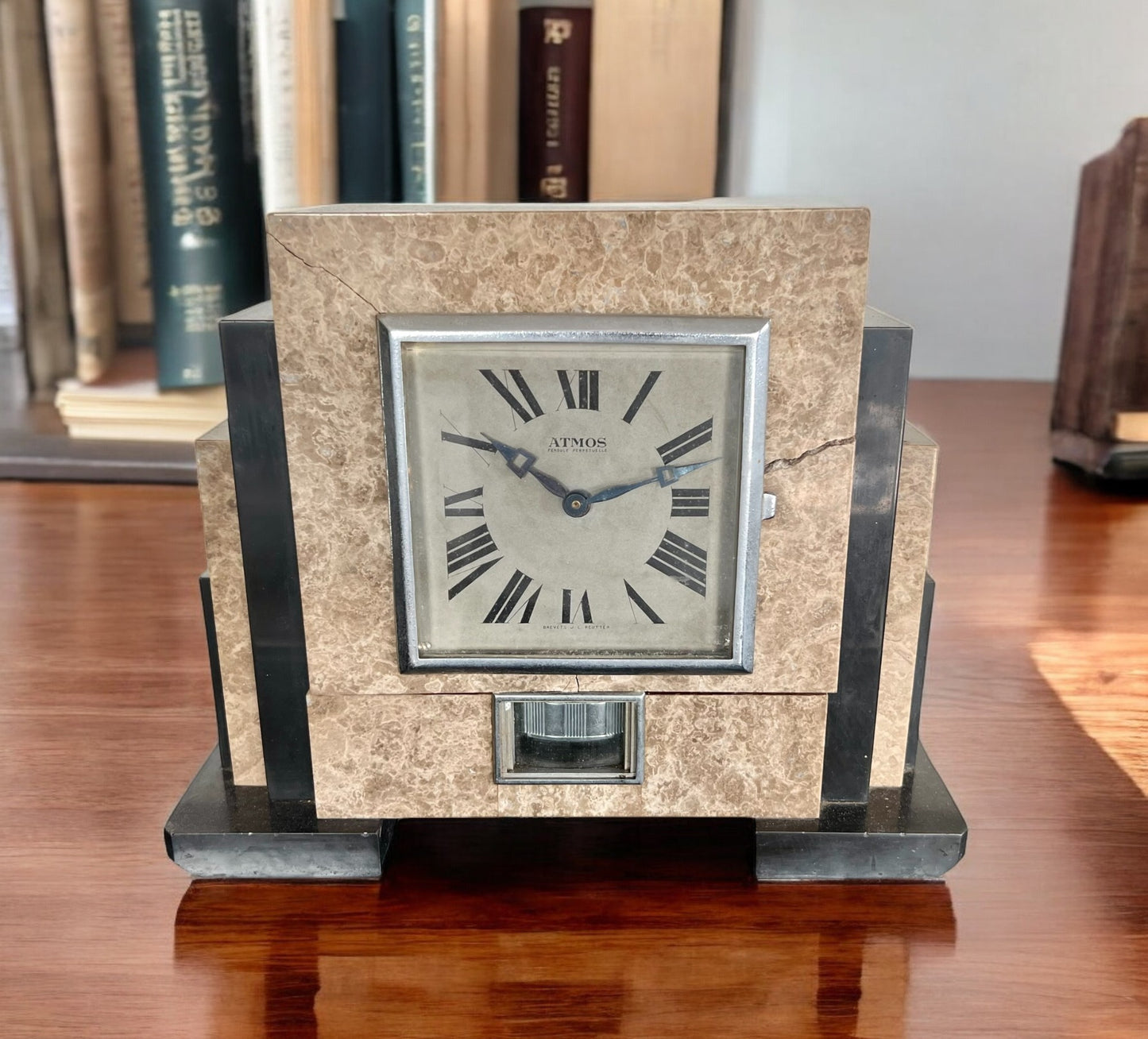 Jaeger-LeCoultre Atmos Art Deco Perpetual Marble Table Clock BREVETS J.L. REUTTER Very Rare’ Year 1930'