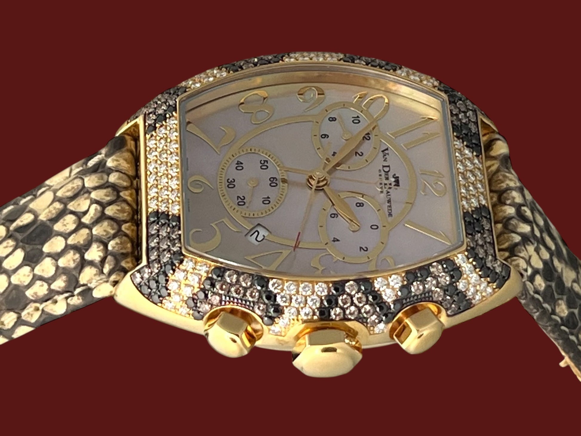 Van der Bauwede Magnum Chronograph Saphirs & White and Black Diamonds NEW