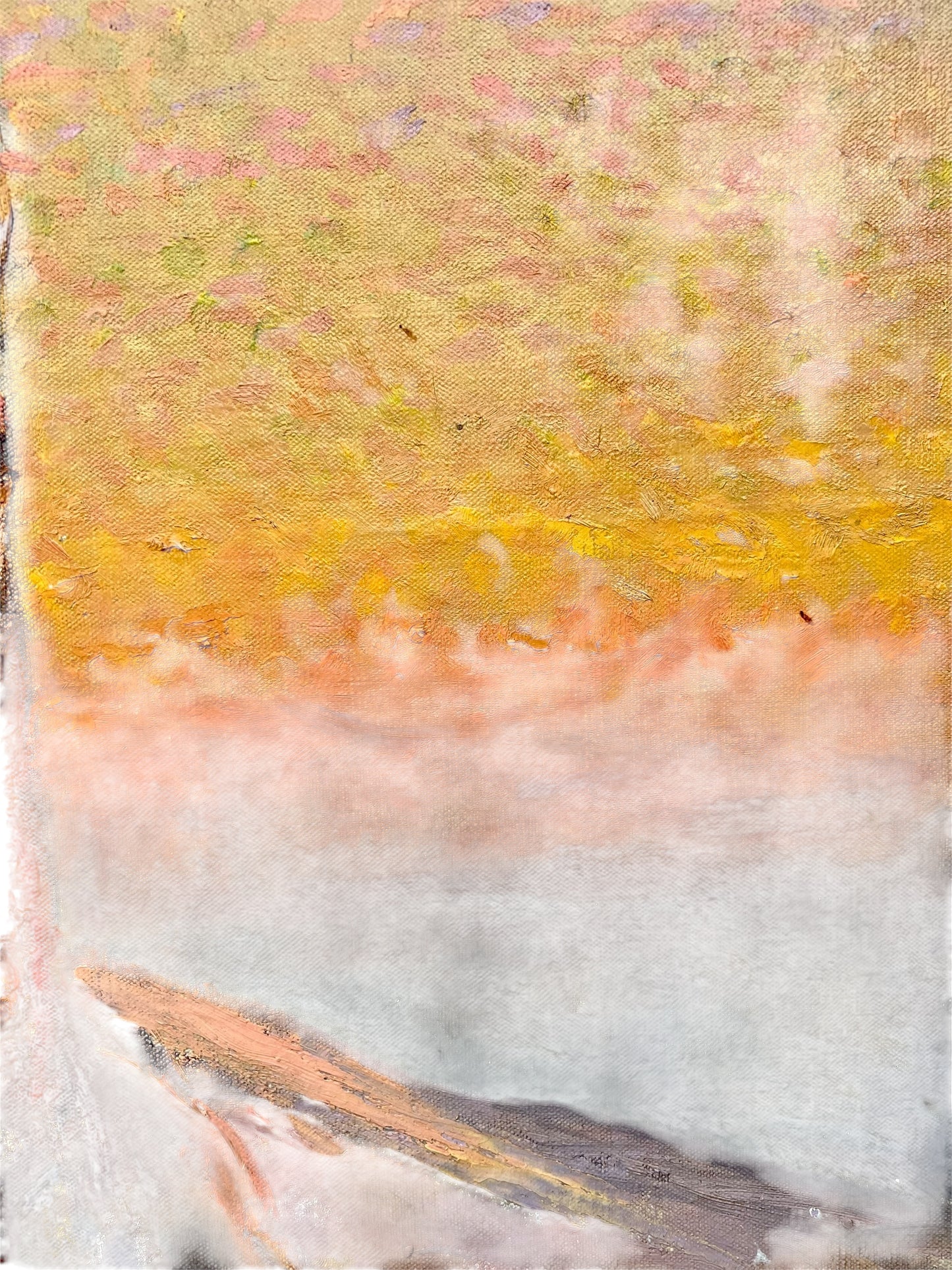 Albert Gos Signed Important Large Painting Tableau Gemälde,  'Croix de calvaire enneigée'