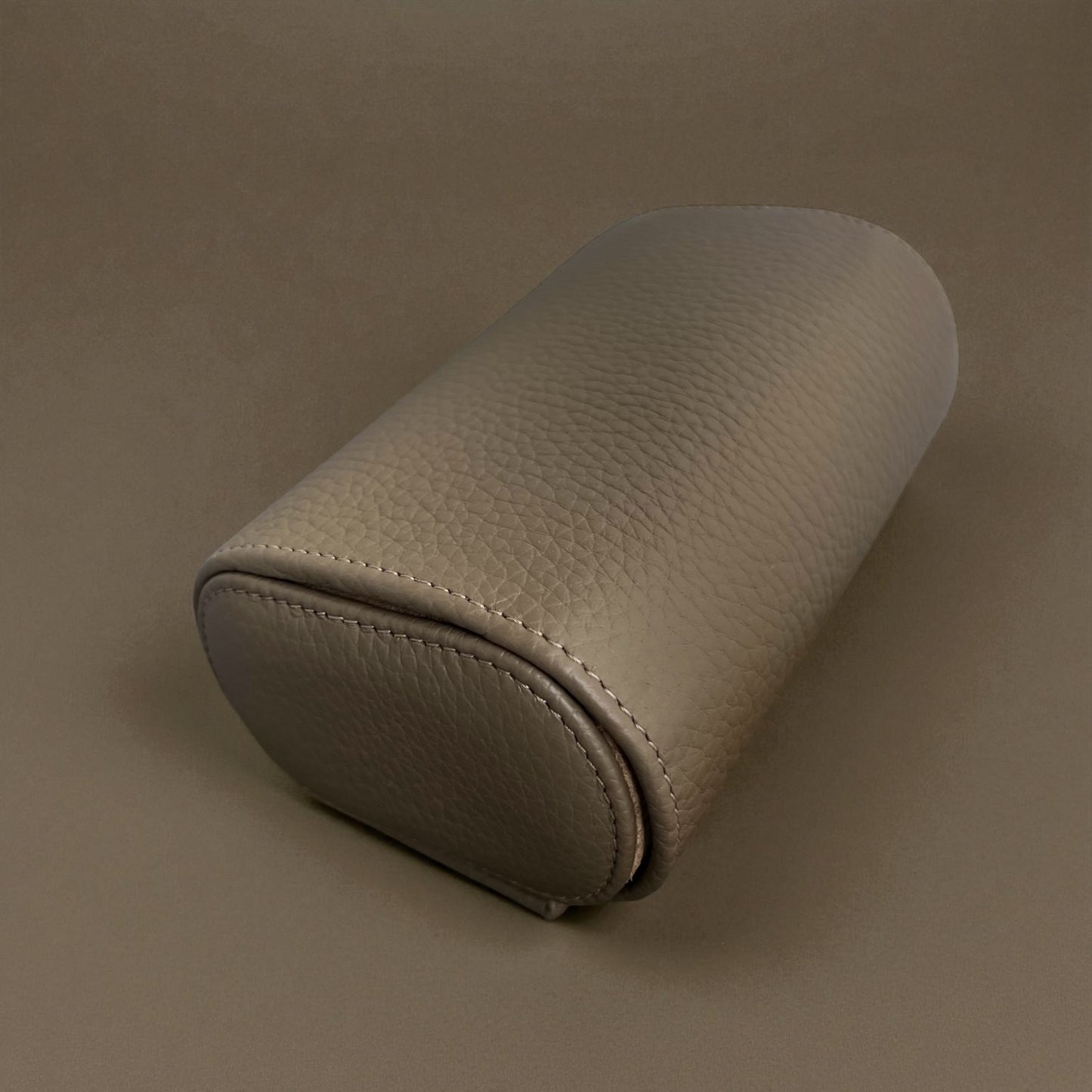 24Time Genève Finest Handmade New Travel Pouch / case / etui/ box in taupe leather for 2 watches