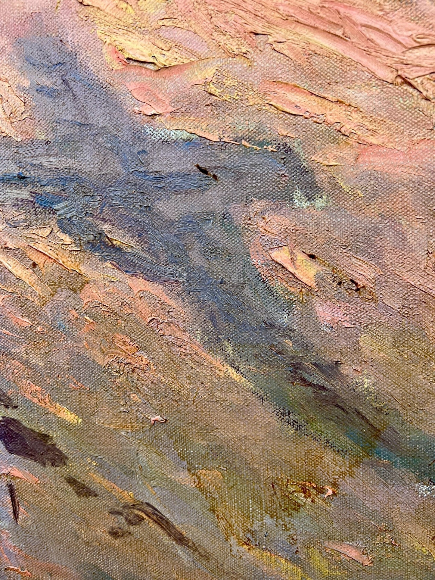 Albert Gos Signed Important Large Painting Tableau Gemälde,  'Croix de calvaire enneigée'