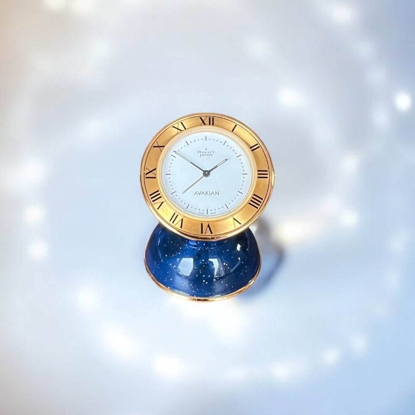 Beautiful Avakian Lapis Lazuli Table Clock/ Horloge de table 1991