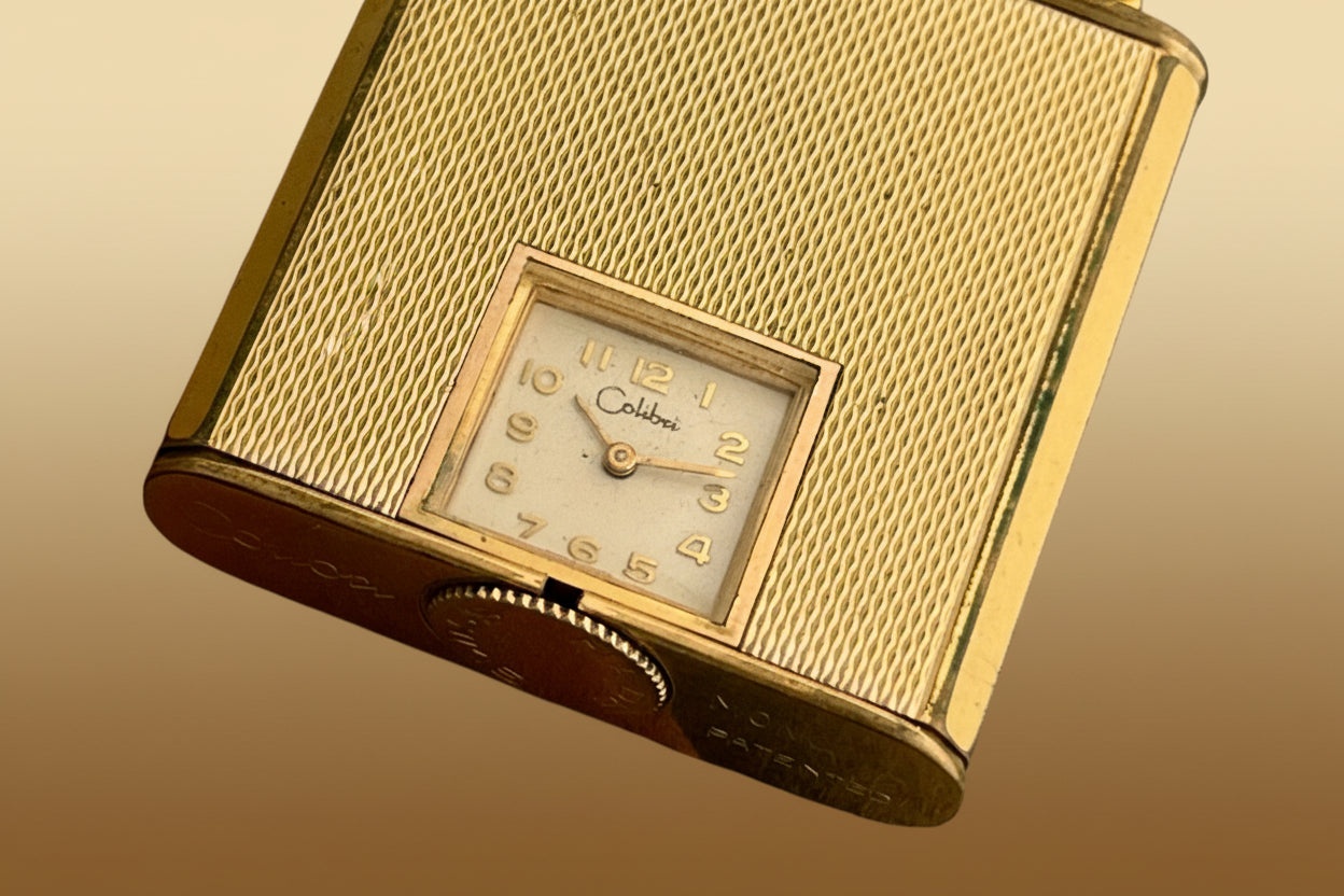 Colibri Vintage Collector Lighter / Zigarettenanzünder / Allume-cigarette with integrated clock