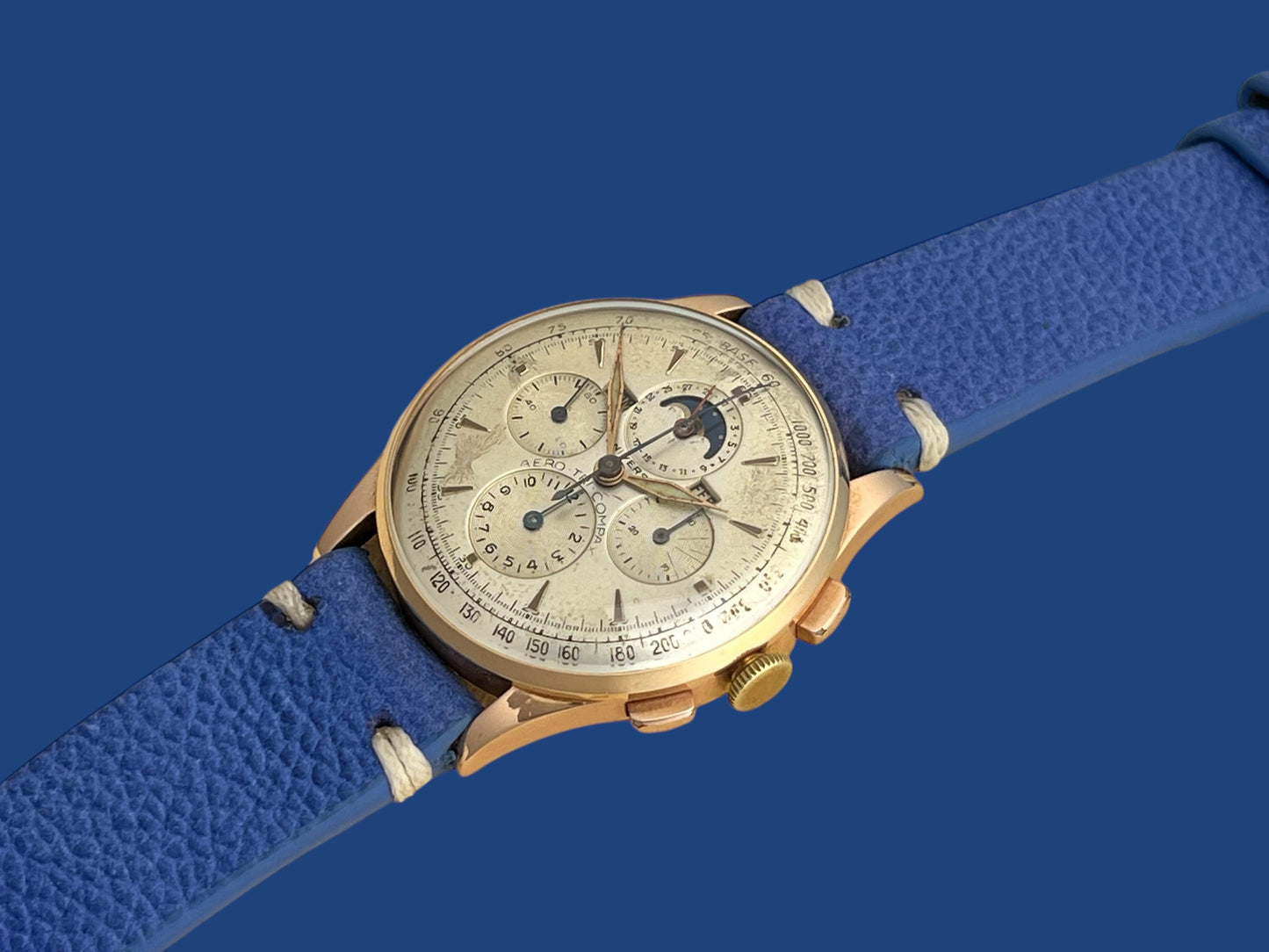 Universal Genève Compax 18k Rose Gold Tricompax Chronograph Moonphase Calendar 12266 38 mm