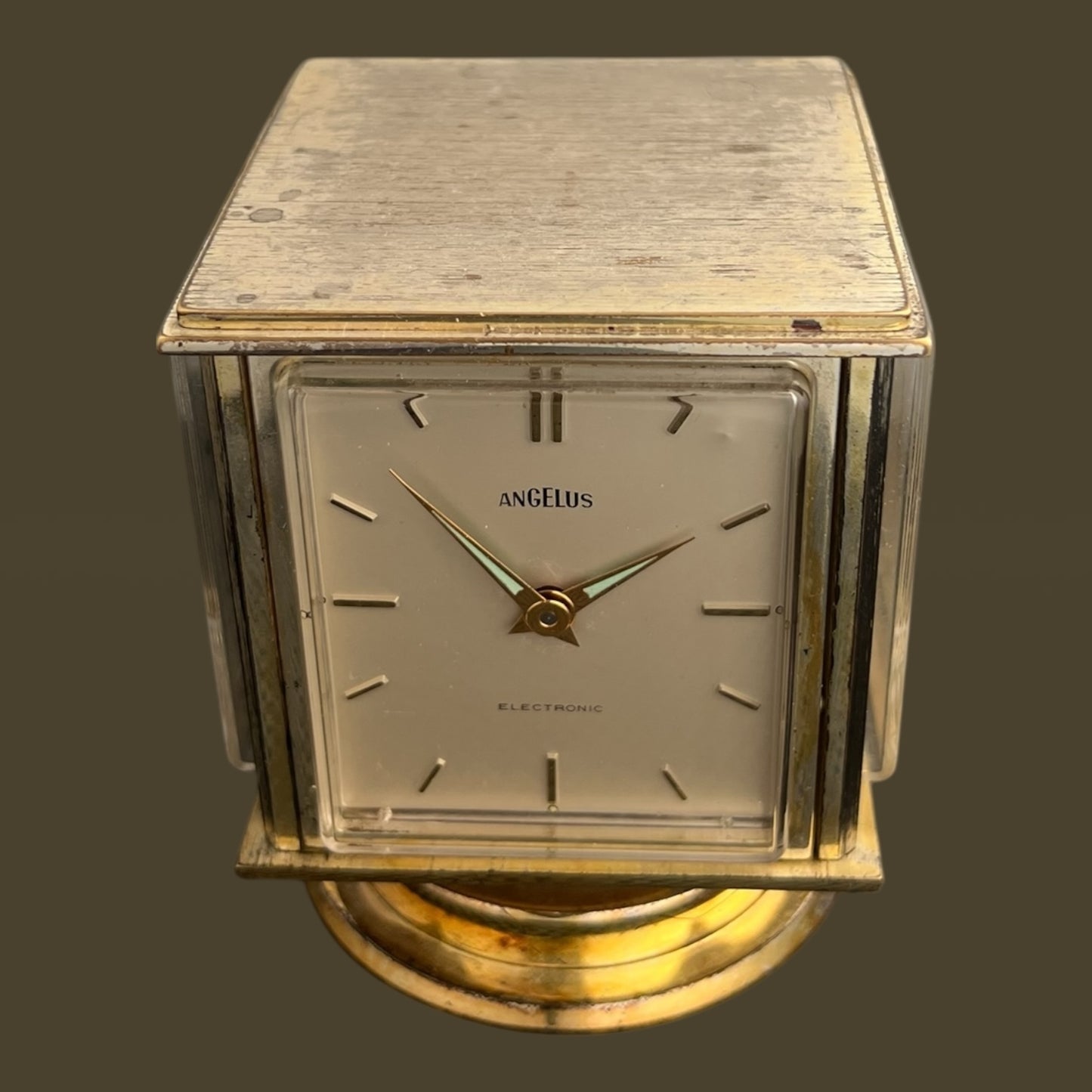 Angelus Switzerland Barometer Desk Clock Horloge Tischuhr with Rotating square case,ساعة طاولة, desk clock