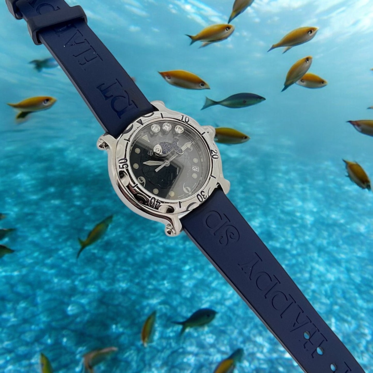 Chopard Happy Sport Blue Sapphire Fish Ref. 288.347-3005 Rare