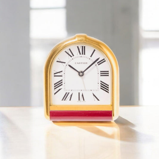 Cartier Alarm Table Clock/ Pendulette in its original Cartier box