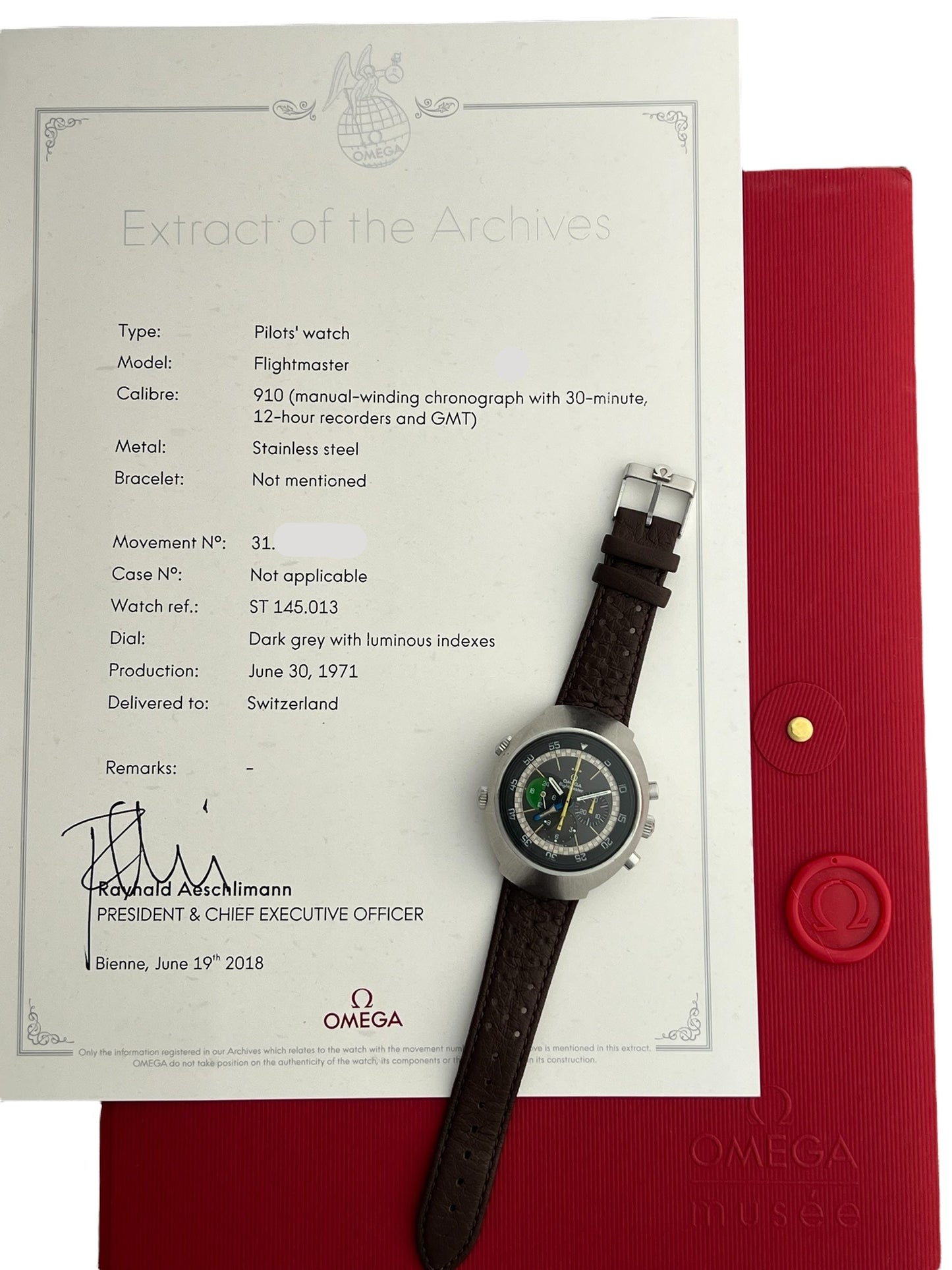 Omega Flightmaster Ref. 145.013, 43mm Vintage Chronograph 1971