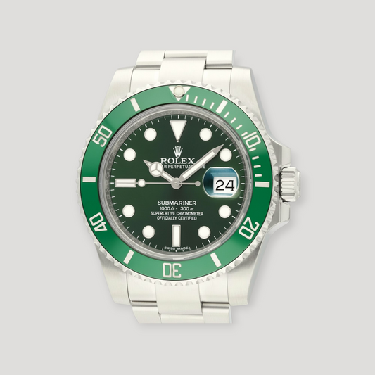 ROLEX Submariner Date Reference 116610LV 'Hulk' NEW Full Set, luxury swiss watches geneva Switzerland 24Time, Chrono24, Jams Edition, ArabicBezel, Dubai Chrono