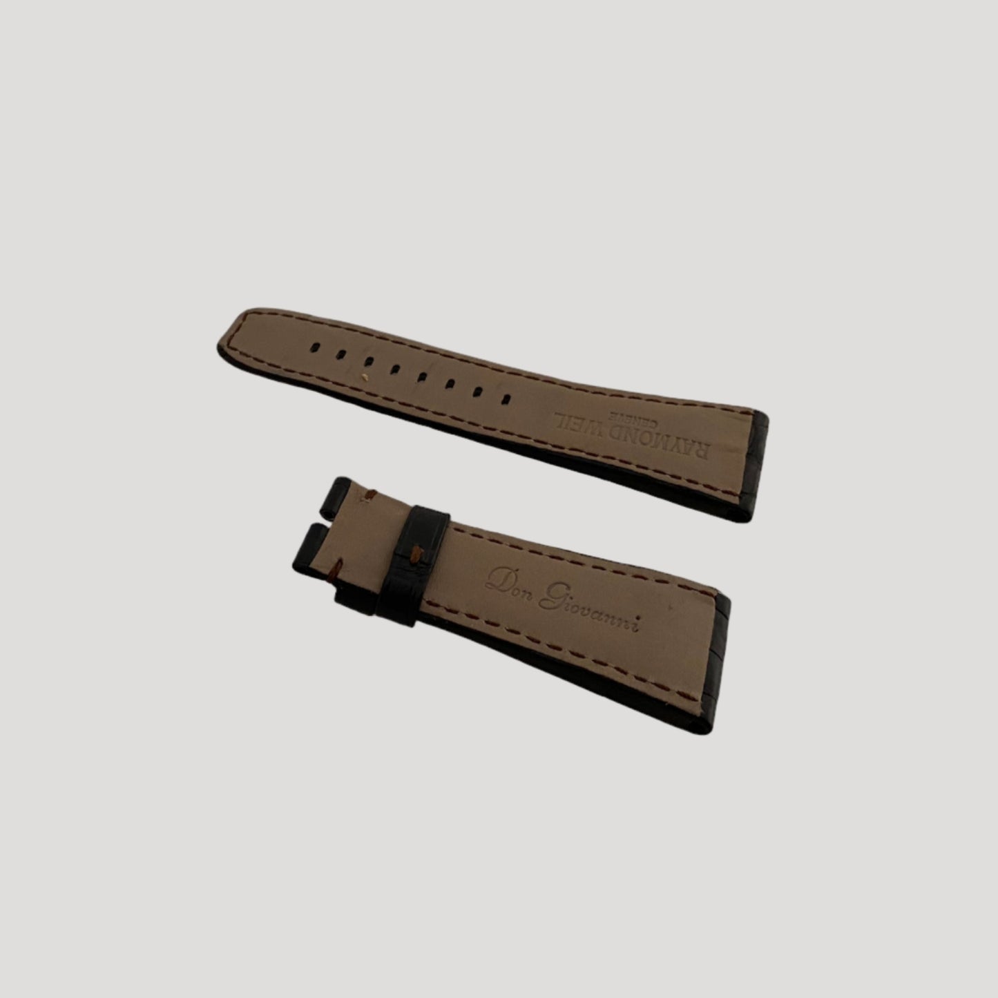Raymond Weil New Black Croco Leather Bracelet/Band/Strap 28 mm