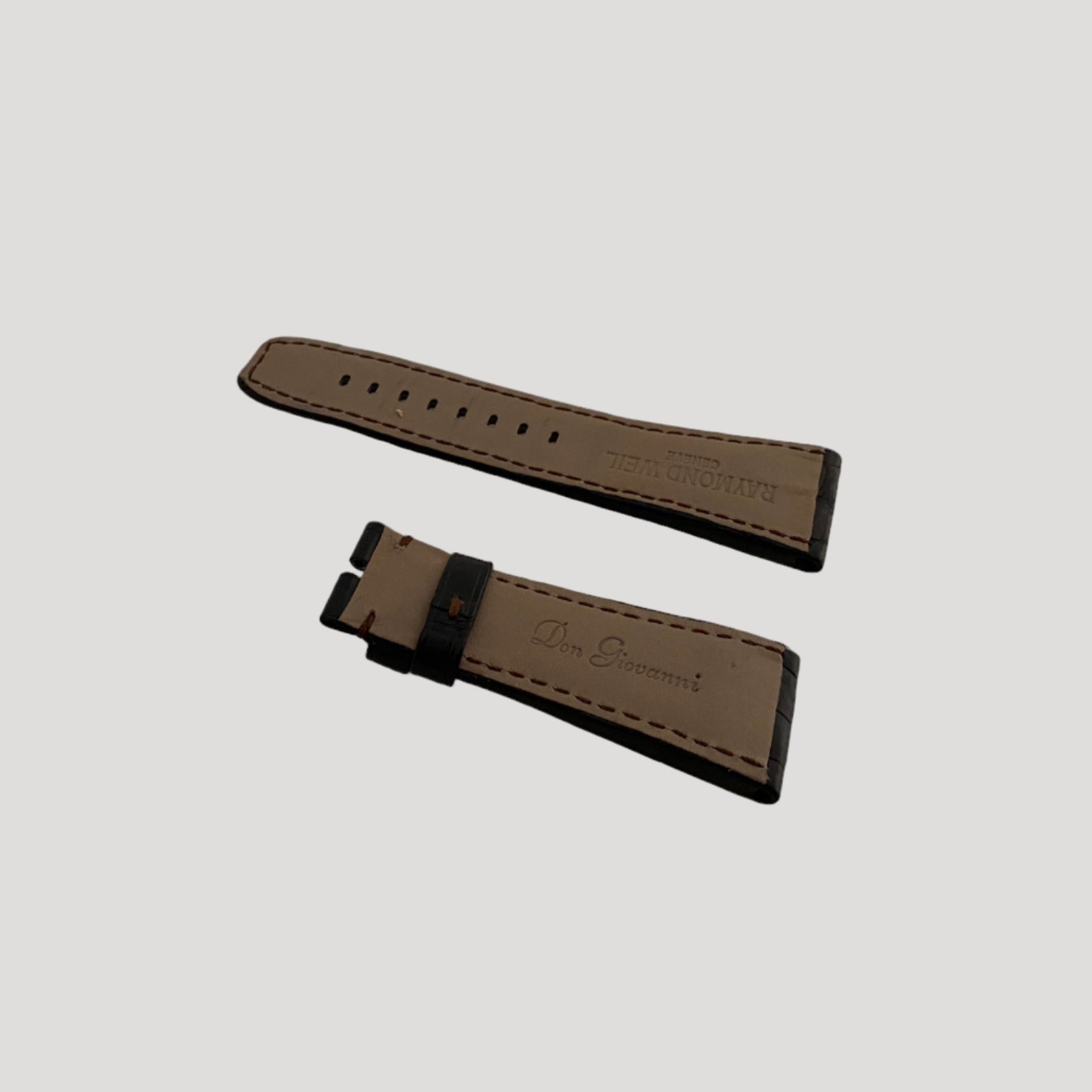 Raymond Weil New Black Croco Leather Bracelet/Band/Strap 28 mm