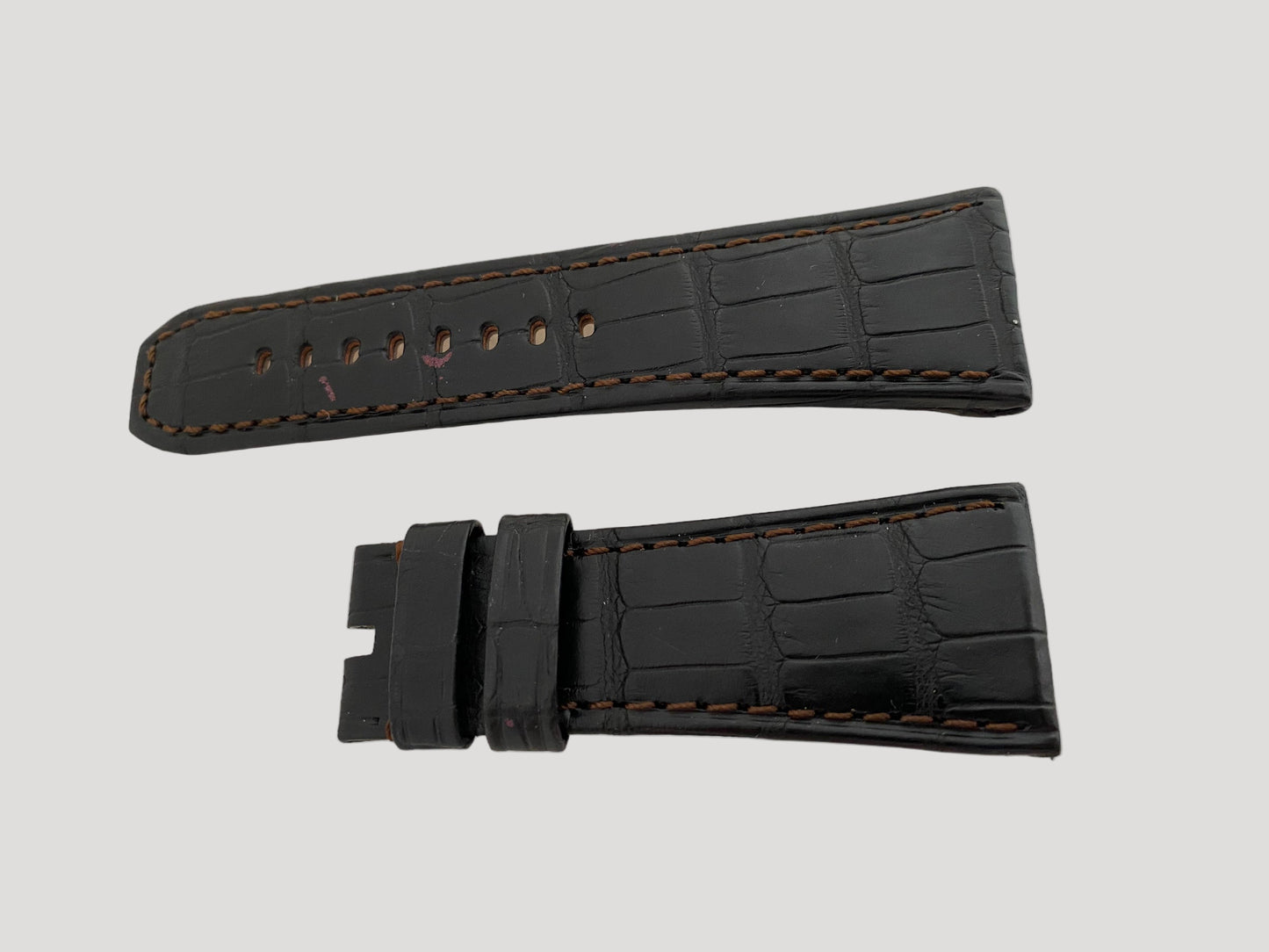 Raymond Weil New Black Croco Leather Bracelet/Band/Strap 28 mm