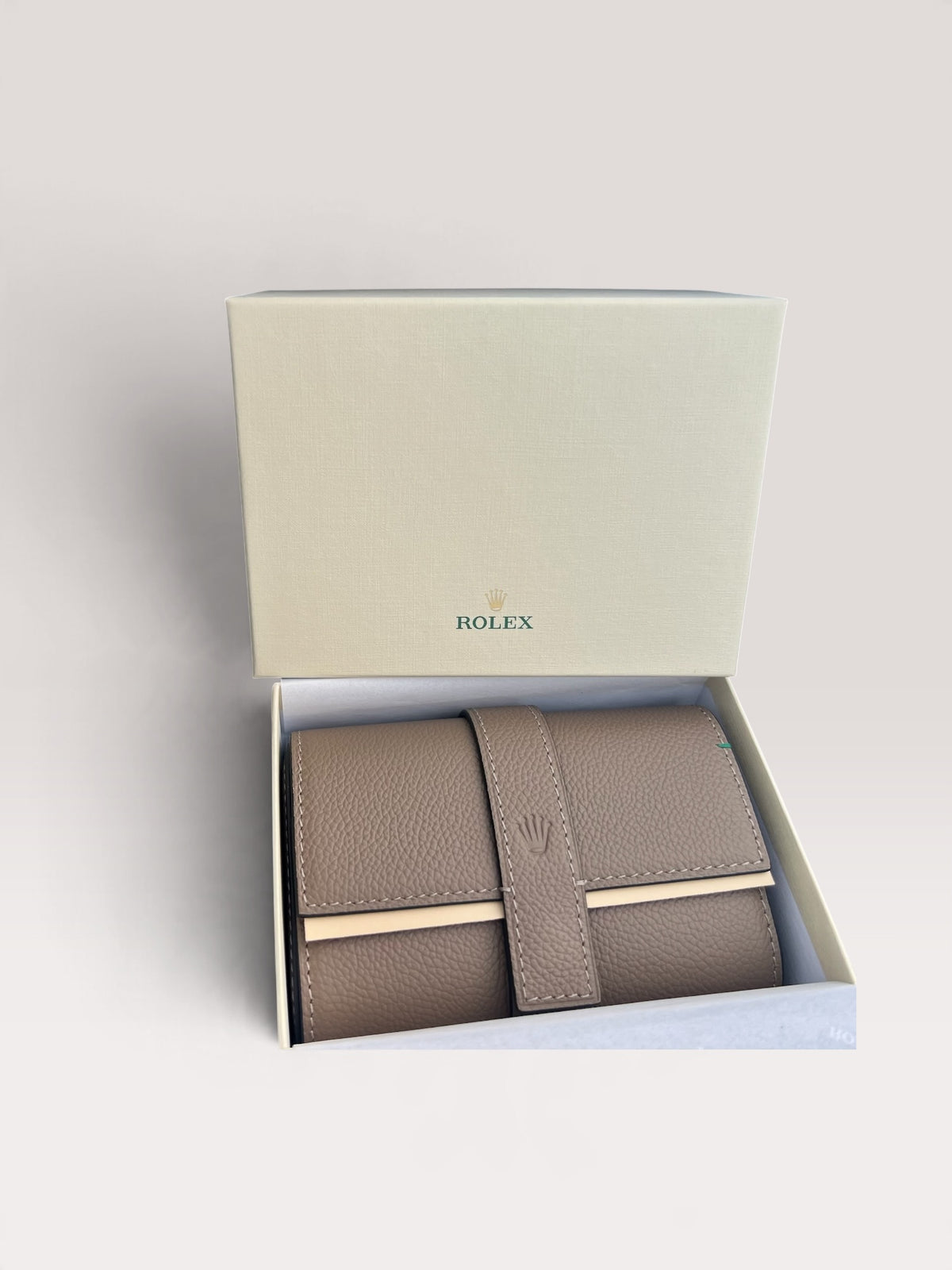 Rolex Beige Leather Travel Pouch /Case / Etui for 2 Watches Rare'