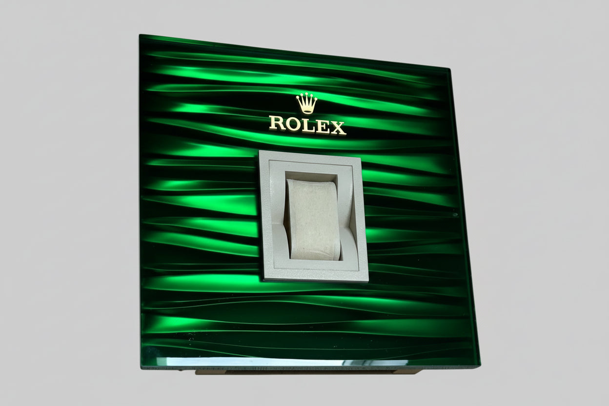 Rolex Green Watch Stand Display Présentoir Wave Rare