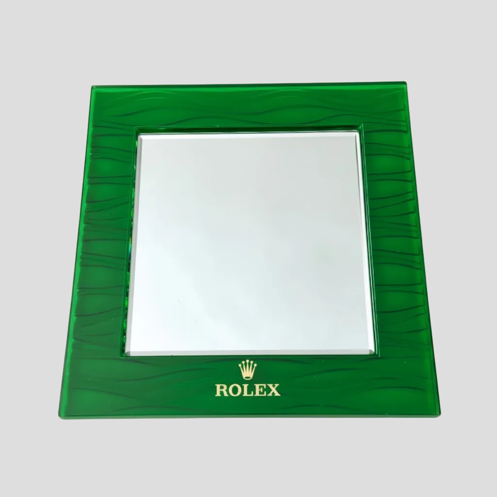 Rolex Green Wave Display Présentoir Mirror Miroir Spiegel Rare Collector