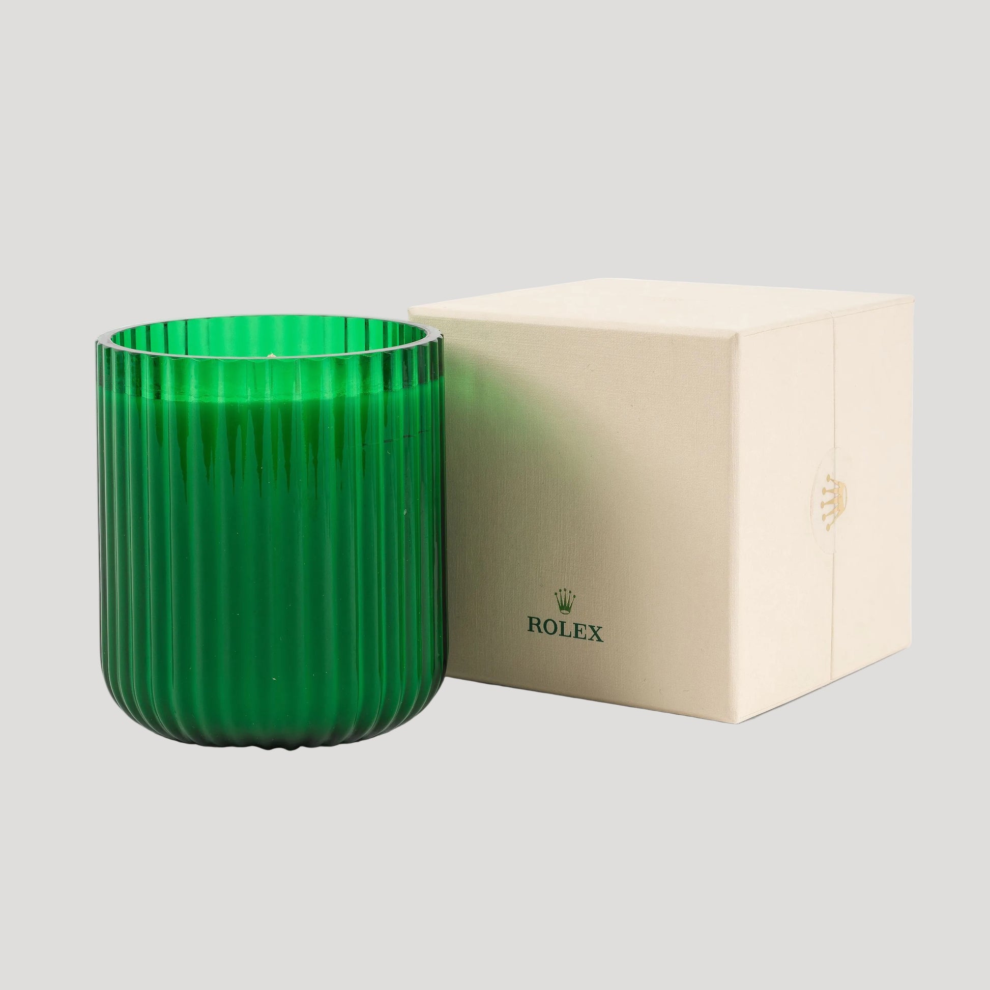 Rolex New  Green Glass Candle/ Bougie / Kerze in its Rolex box
