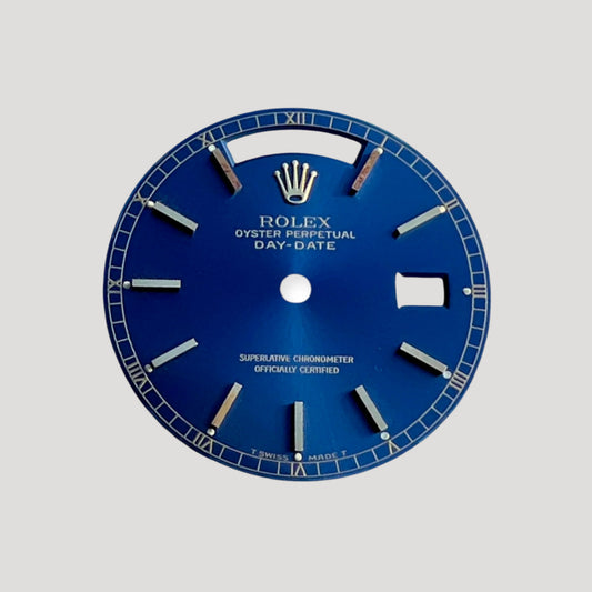 Rolex Rare T SWISS T Oyster Perpetual Day-date Blue Dial Cadran Zifferblatt