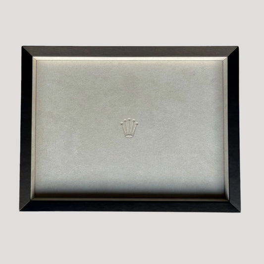 Rolex Recent Wood & suede leather Watch Presentation Tray Display/