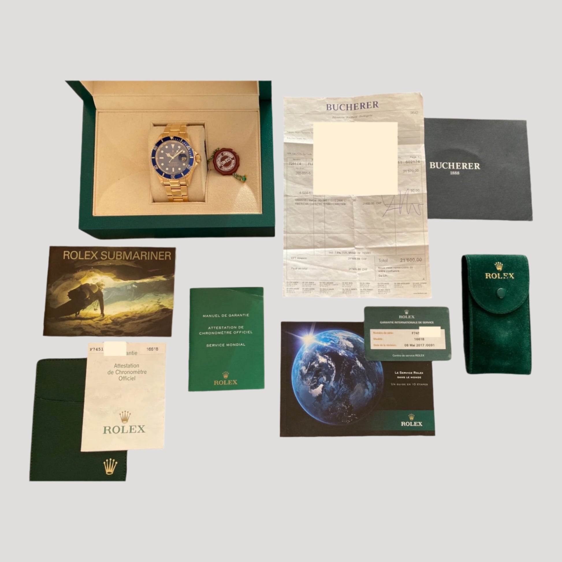 Rolex Submariner 18K Blue Dial Ref. 16618 