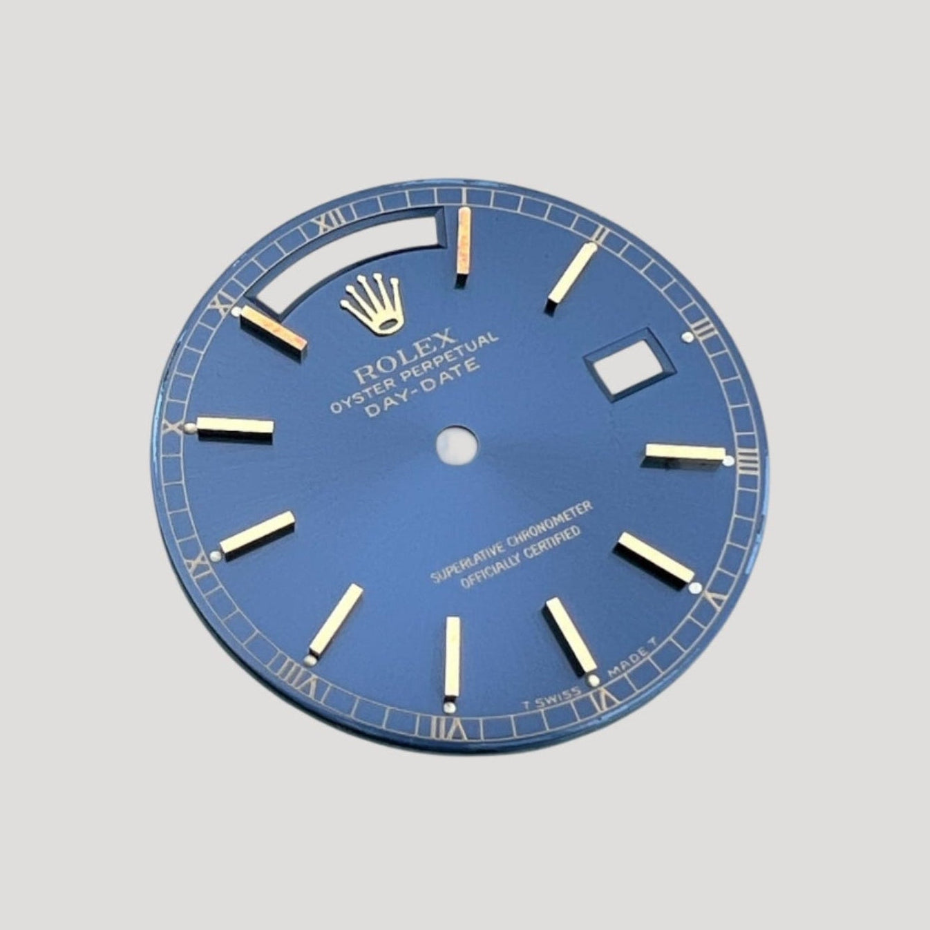 Rolex Rare T SWISS T Oyster Perpetual Day-date Blue Dial Cadran Zifferblatt