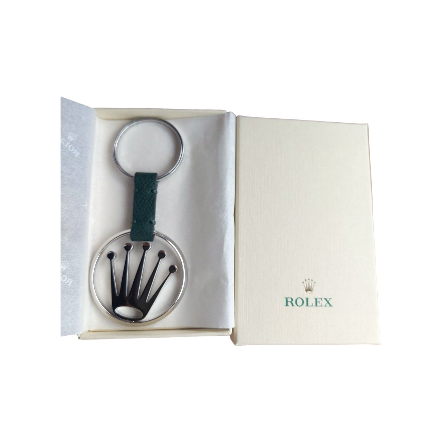 Rolex Oversized Crown Green Key Ring Holder in its original box New