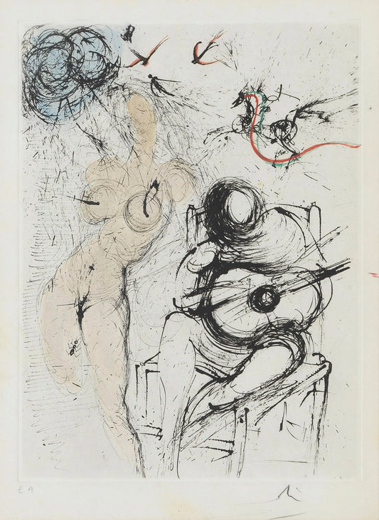 Salvador Dali (1904-1989) Woman with Guitar, etching, signed, artist's proof