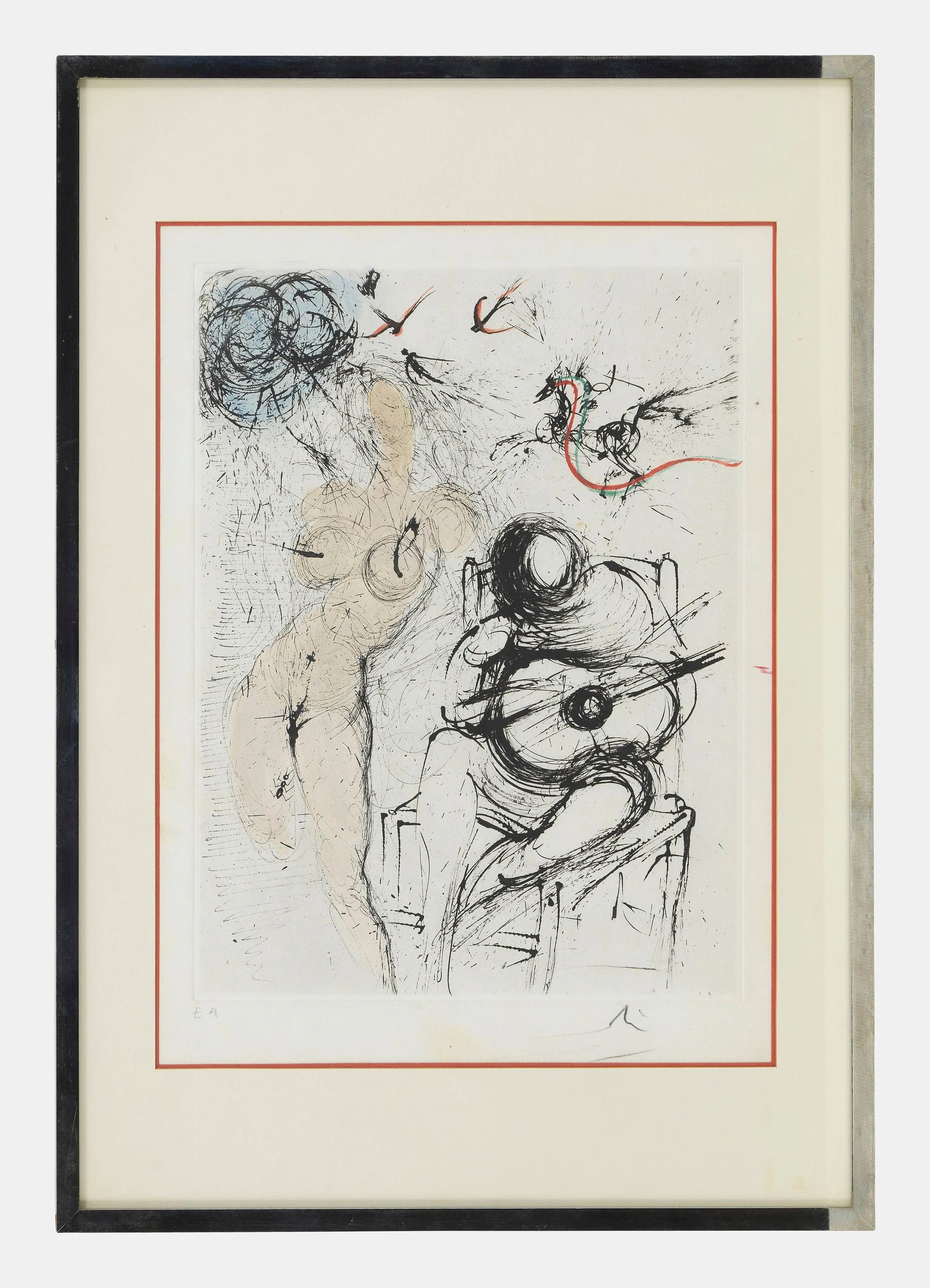 Salvador Dali (1904-1989) Woman with Guitar, etching, signed, artist's proof