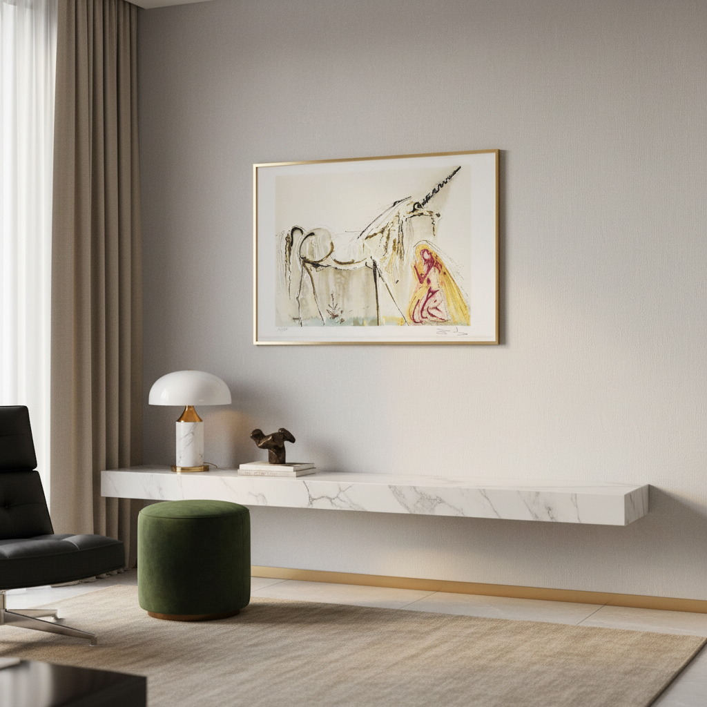 Salvador Dali (1904-1989),after Unicorn Lithograph, signed