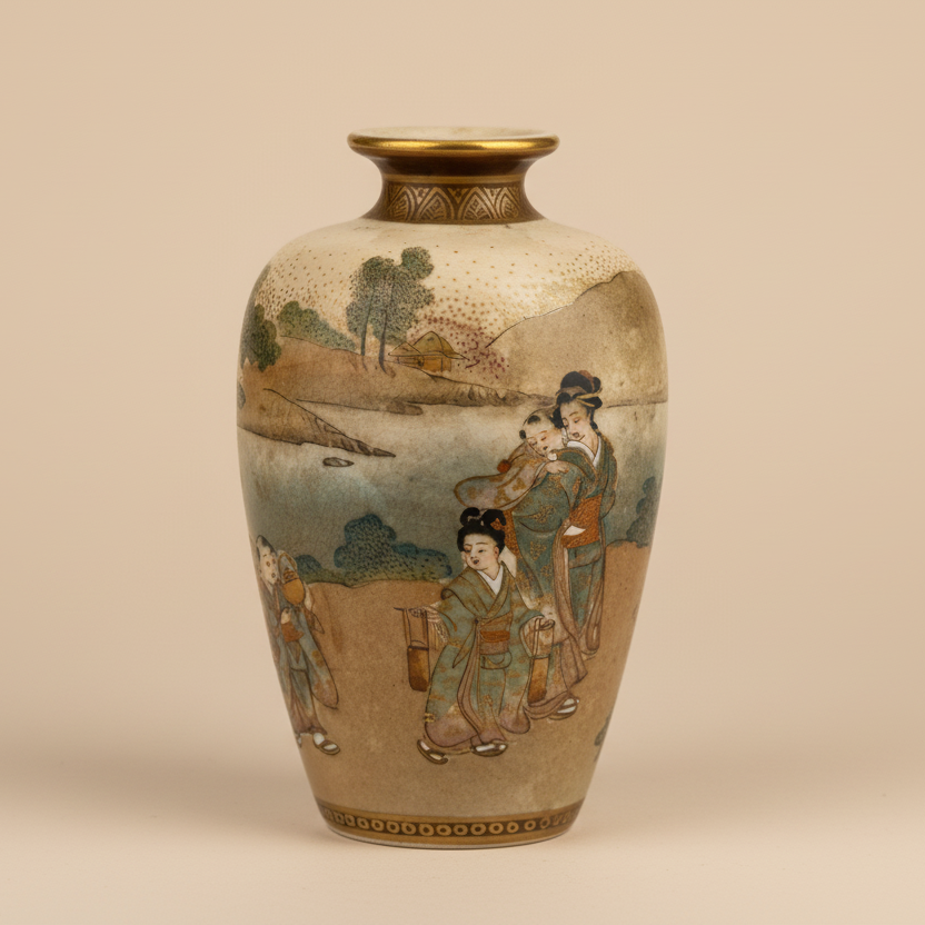 Ancient Satsuma Vase signed, Japan ca 1900