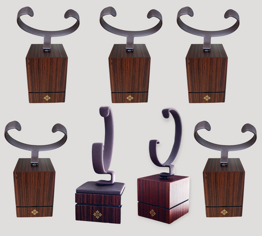 Set of 7 Wood Watch support /présentoir / plot / espositore 