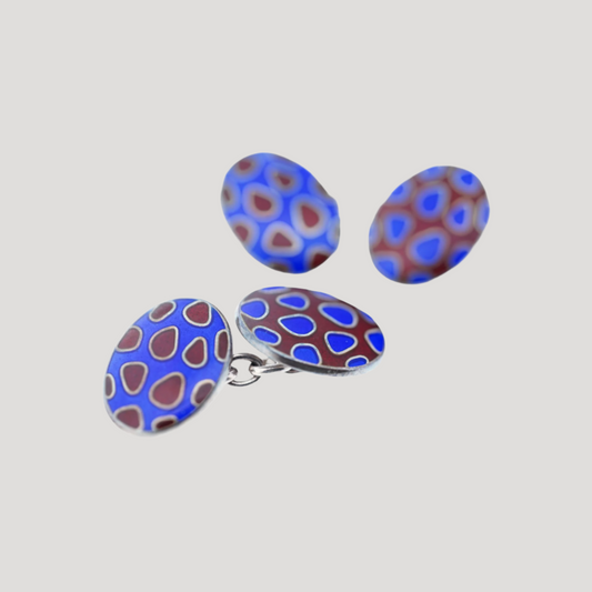  Silver Tiffany Cufflinks with Murano colors design