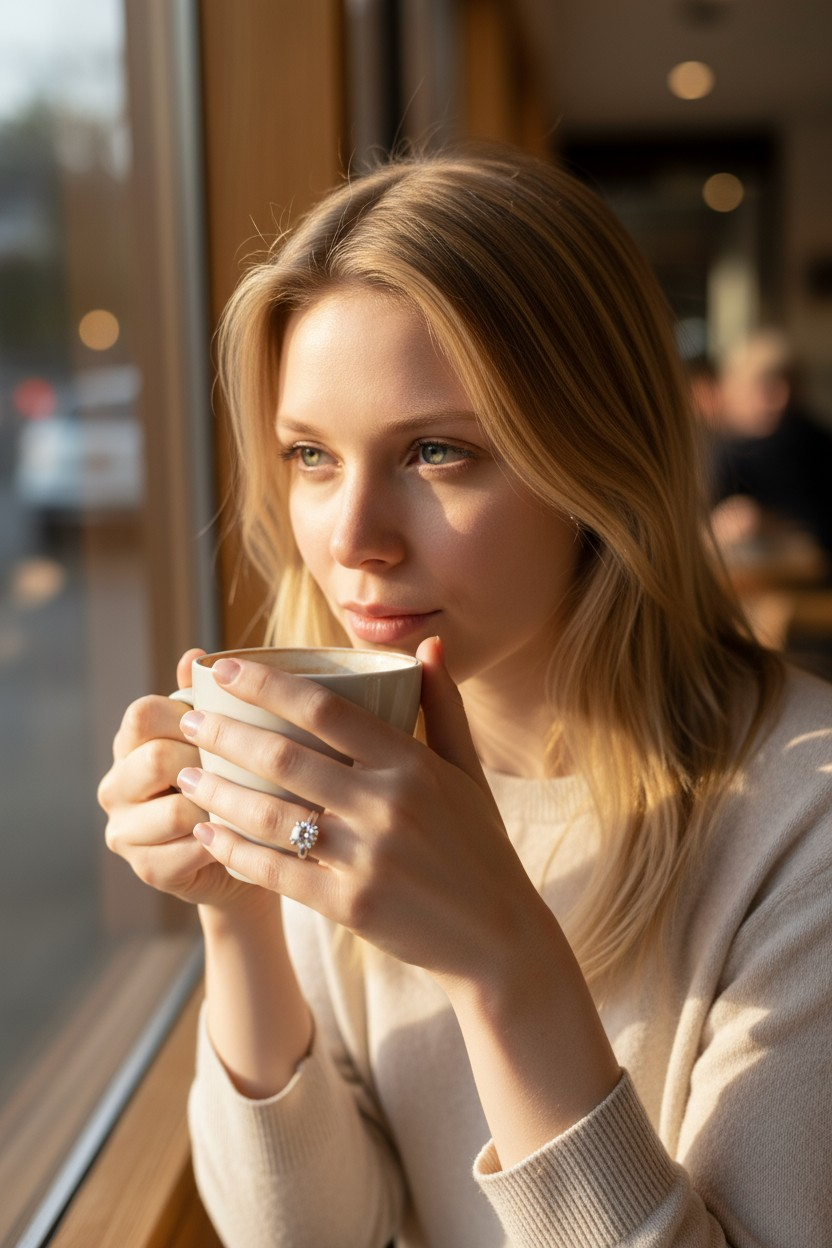 Solitaire 18k Whit Gold Ring Bague,  Diamond 1.65 k