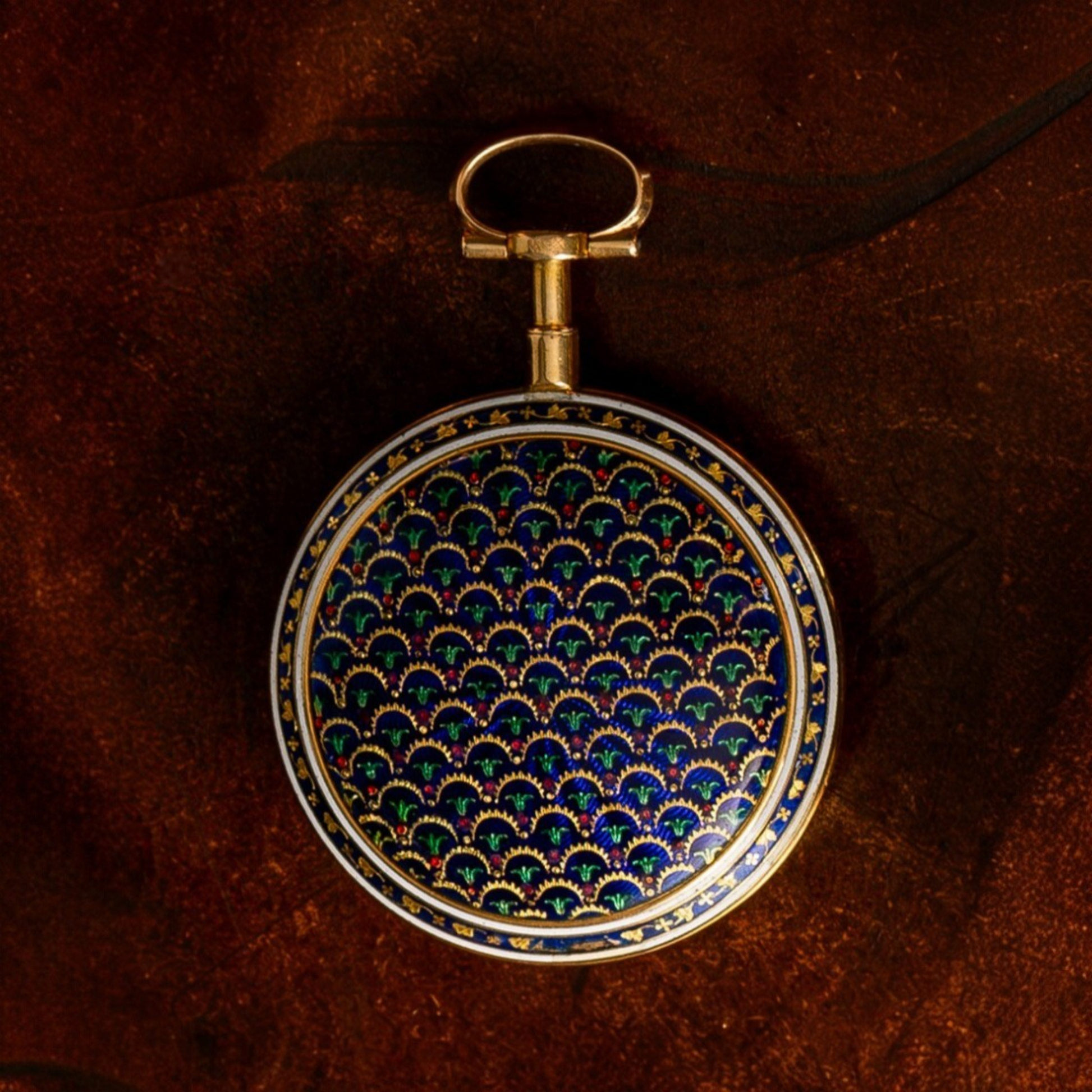 Spindel "Lomet à Paris"  18k Gold enameled open-face pocket watch 1760'