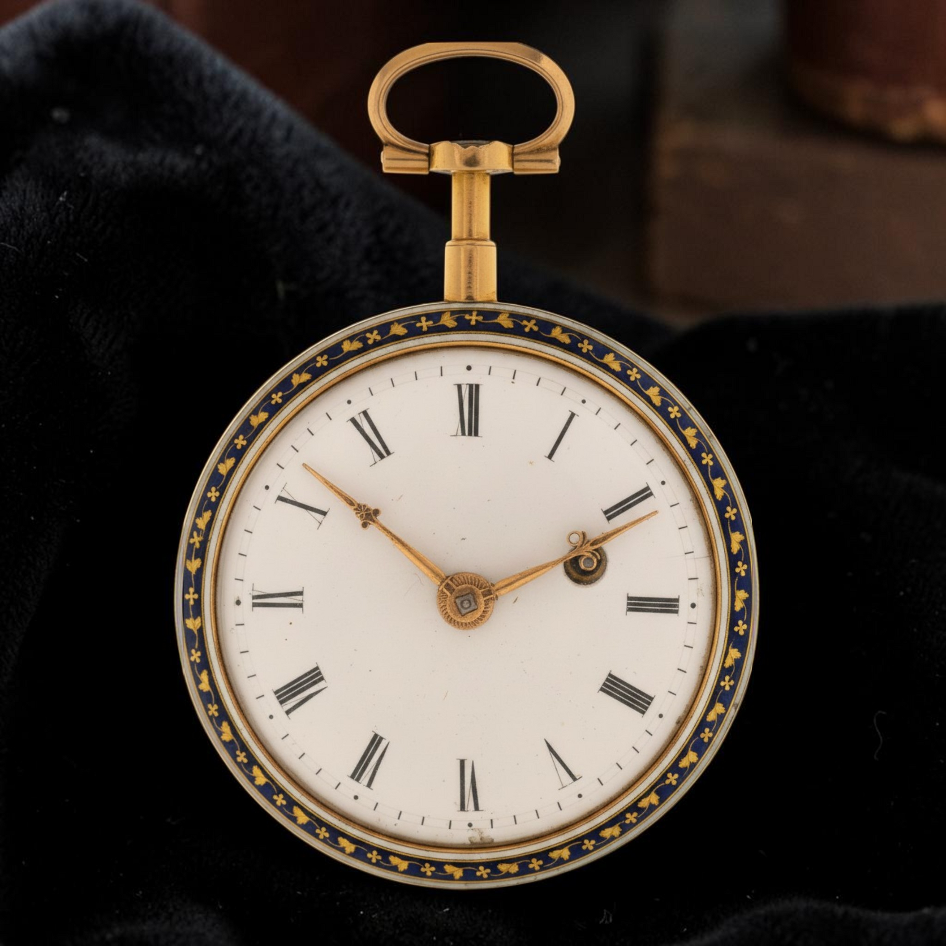 Spindel "Lomet à Paris"  18k Gold enameled open-face pocket watch 1760'