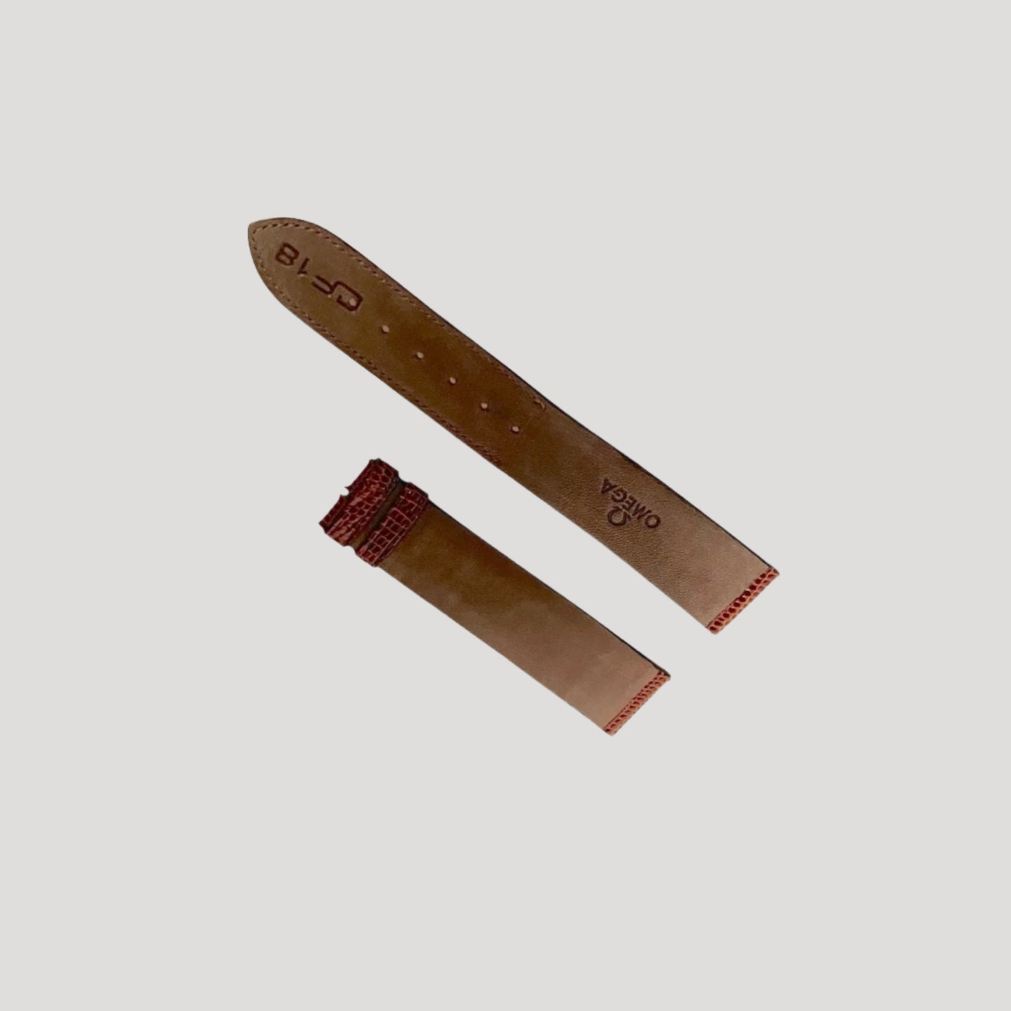 Omega Brown Leather Bracelet 18 x 16 mm band