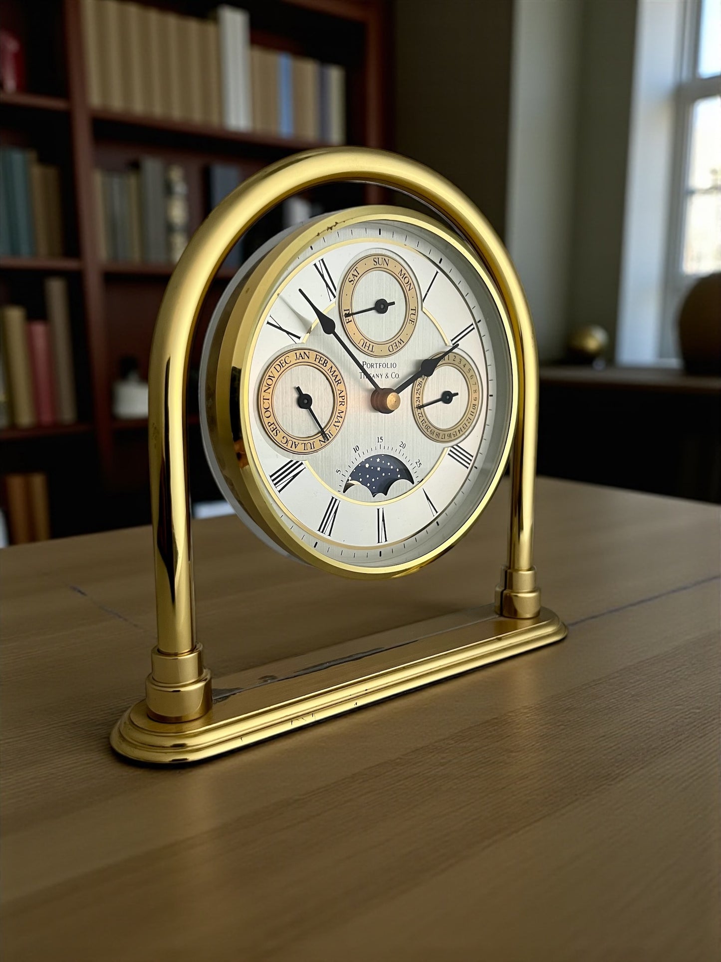 Tiffany & Co Moon Phase Table Clock /Horloge de table/Tischuhr ca 1980
