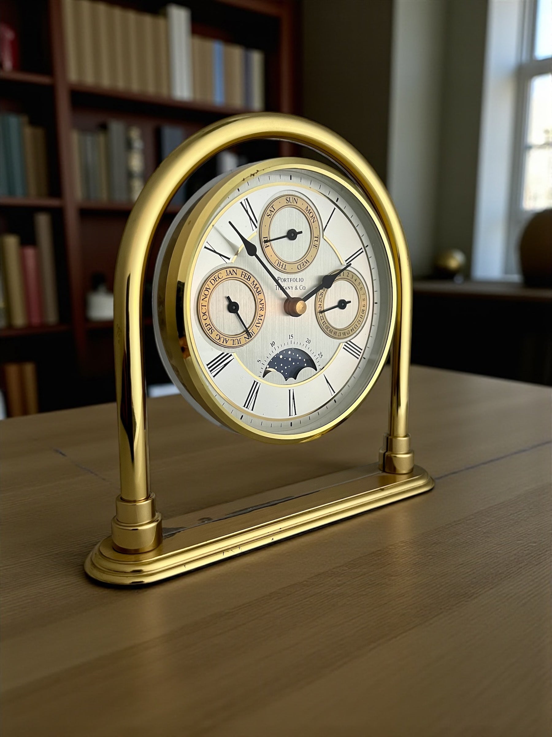 Tiffany & Co Moon Phase Table Clock /Horloge de table/Tischuhr ca 1980
