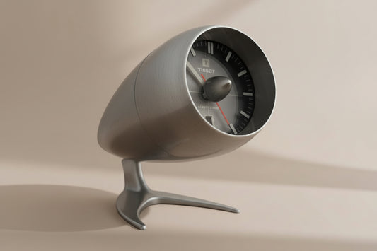 Tissot Electronic Metal desk clock in the shape of a jet engine