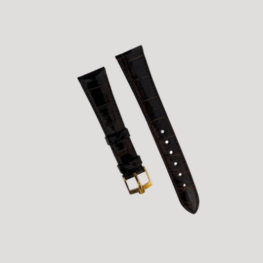 Universal Genève New Brown Croco Leather Bracelet/Band/Strap 18 mm with gold plated buckle