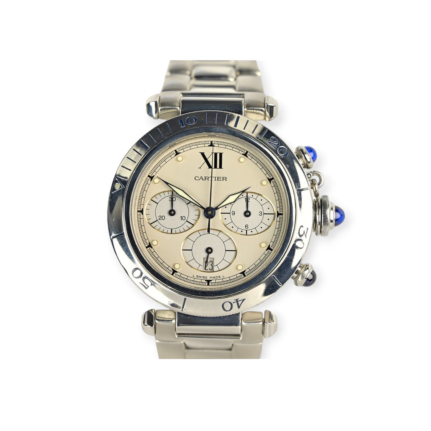 Cartier Pasha Chronograph 38 Ref W3100355, Full Set