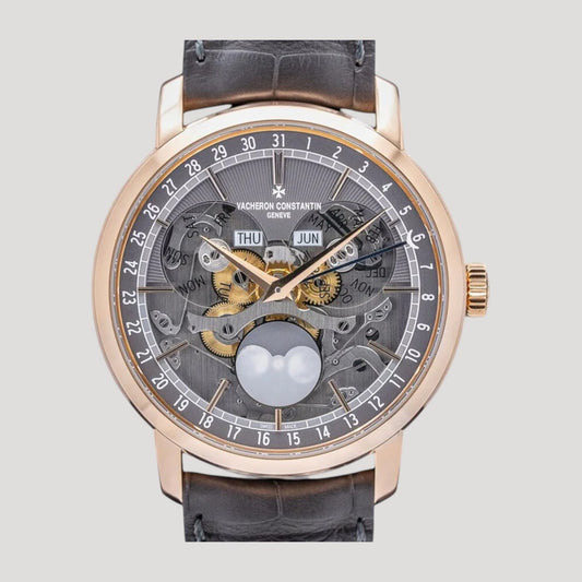 Vacheron Constantin Traditionnelle Complete Calendar Openface 18K Rose Gold 4020T/000R-B654 New full Set