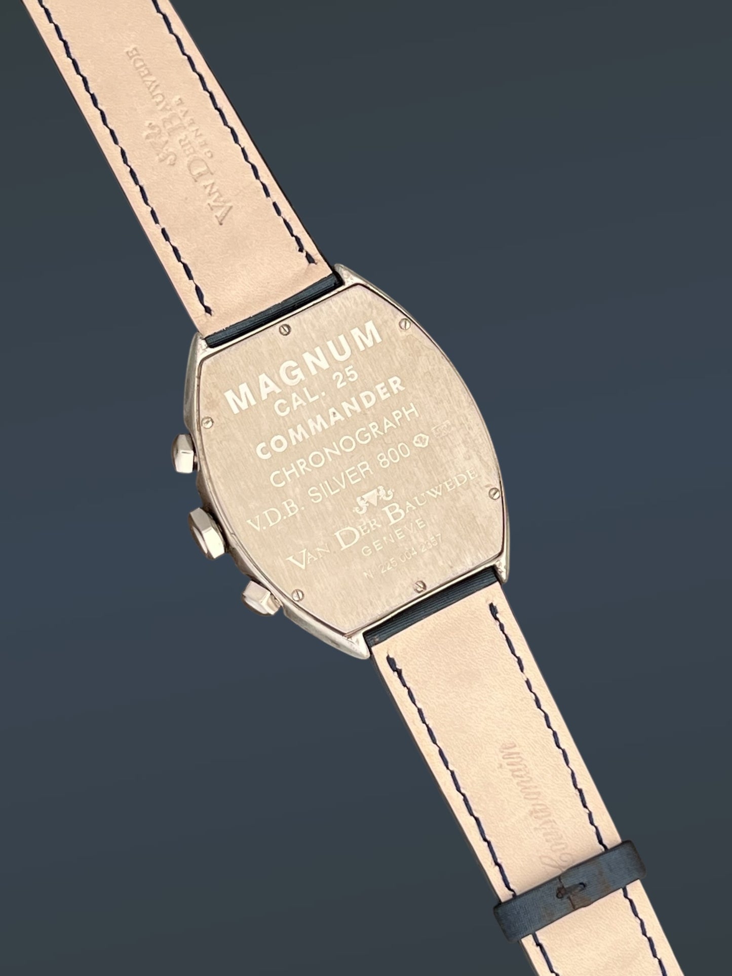 Van Der Bauwede Magnum Commander Chronograph Blue Saphirs &amp; White and Black Diamonds NEW