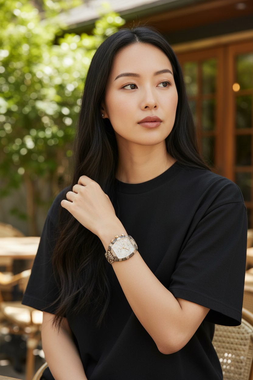 Van der Bauwede Magnum Chronograph Saphirs & White and Black Diamonds NEW