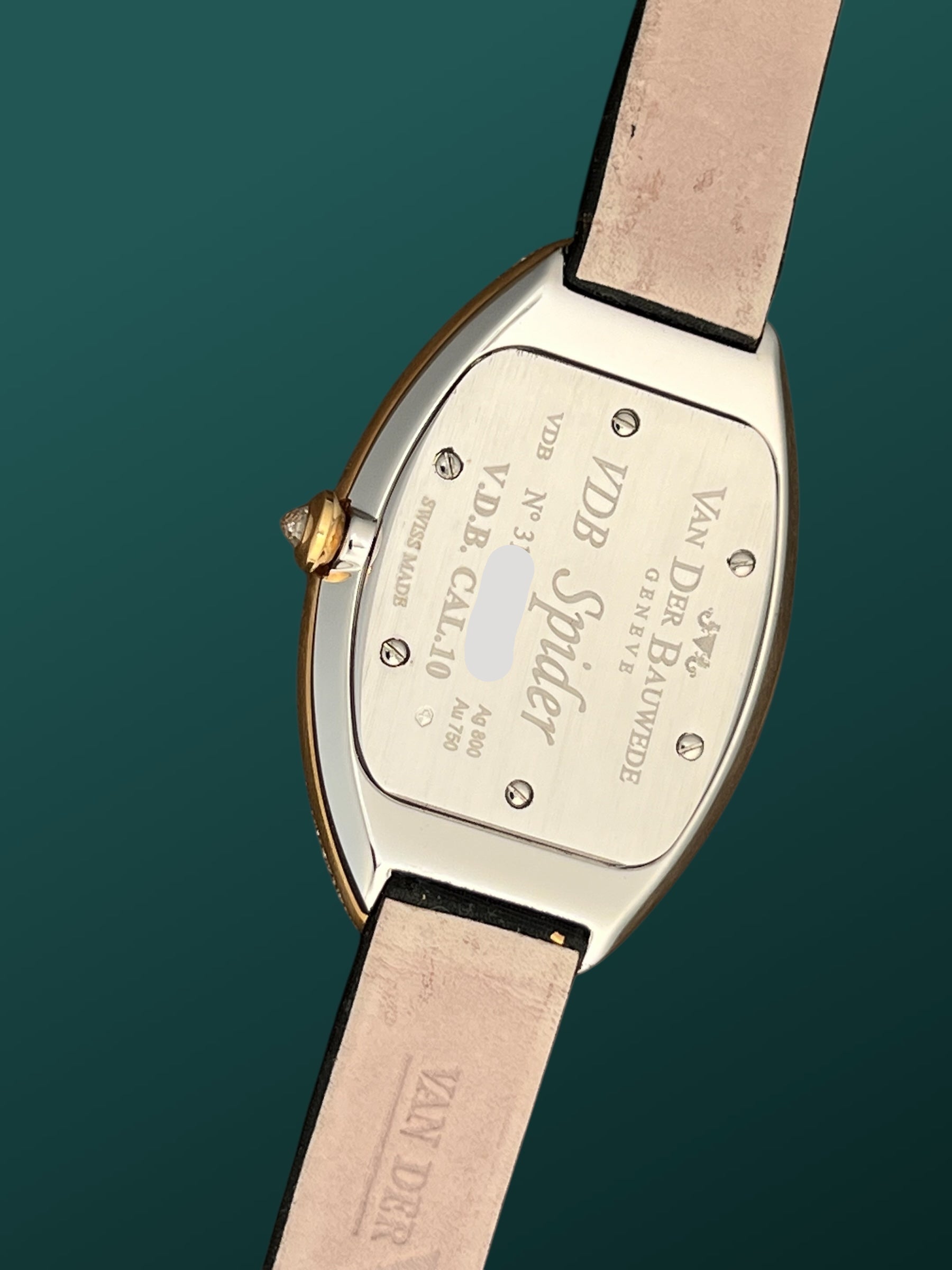 Van der Bauwede Genève in Gold Silver, Set with Diamonds NEW Full Set