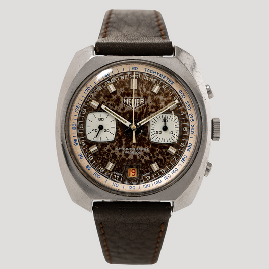Vintage Heuer Chronograph Sfumato Patina Dial Reference 905 from 1970s